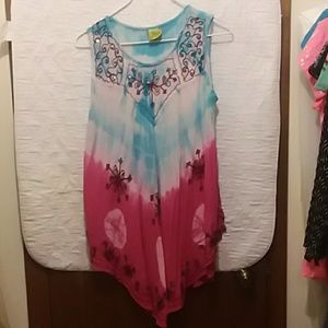 Tie-Dyed swim suit cover by California Woman